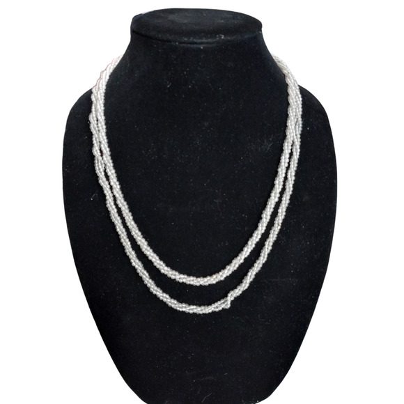 Vintage Rice Pearl Double strand Necklace - Picture 2 of 10